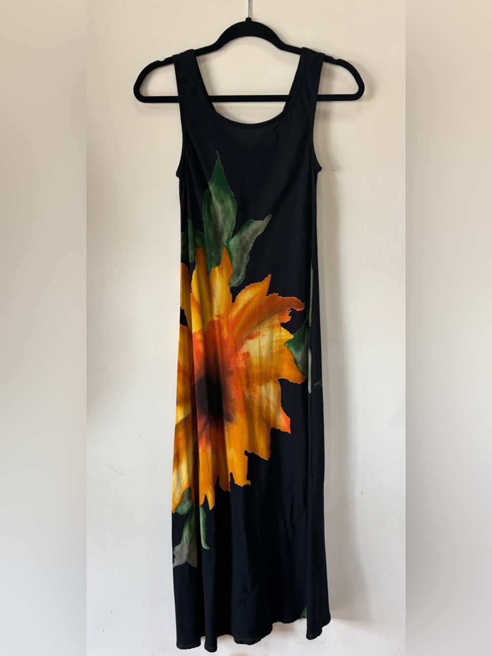 Vintage Carole Little Black Sunflower Dress